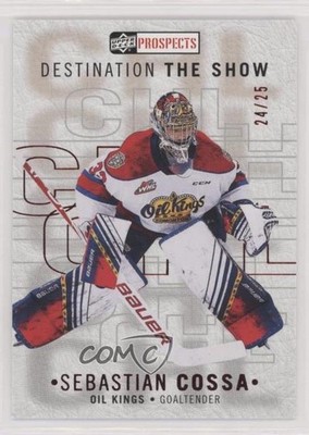 2021-22 Upper Deck CHL Achievements Gold 24/25 Sebastian Cossa #A2 10x3