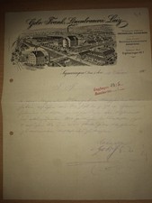 Originale Rechnung mit Bild "Gebr&uuml;der Frank-L&ouml;wenbrauerei Laiz" Sigmaringen