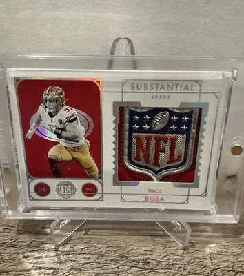 2021 Panini Encased NFL Nick Bosa Player Worn NFL Shield Substantial Patch 1/1