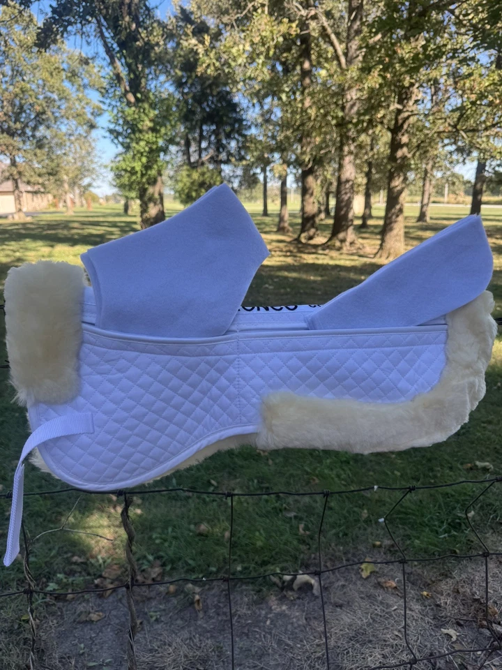 Media almohadilla correctora de piel de oveja australiana borde trasero, cuñas columna vertebral talla libre grande Foto 4 de 4