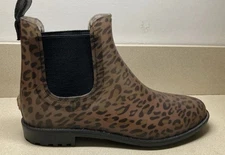 Joules Womens Rainwell Rain boots Tan Leopard Size 10 M US