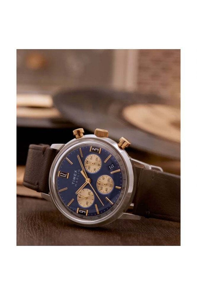 Timex Marlin Chronograph 40mm Uhr mit Lederarmband TW2W60400 eBay