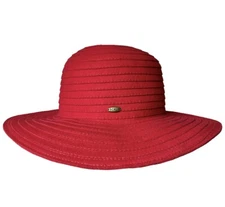 Vintage Scala Red 100% Wool Floppy Felt Soft Sun Beach Hat 14 Inches