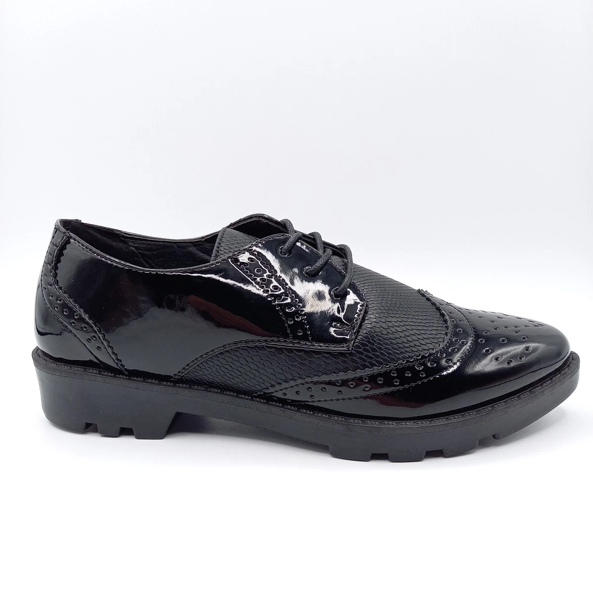 Chaussure femme top noir brillant
