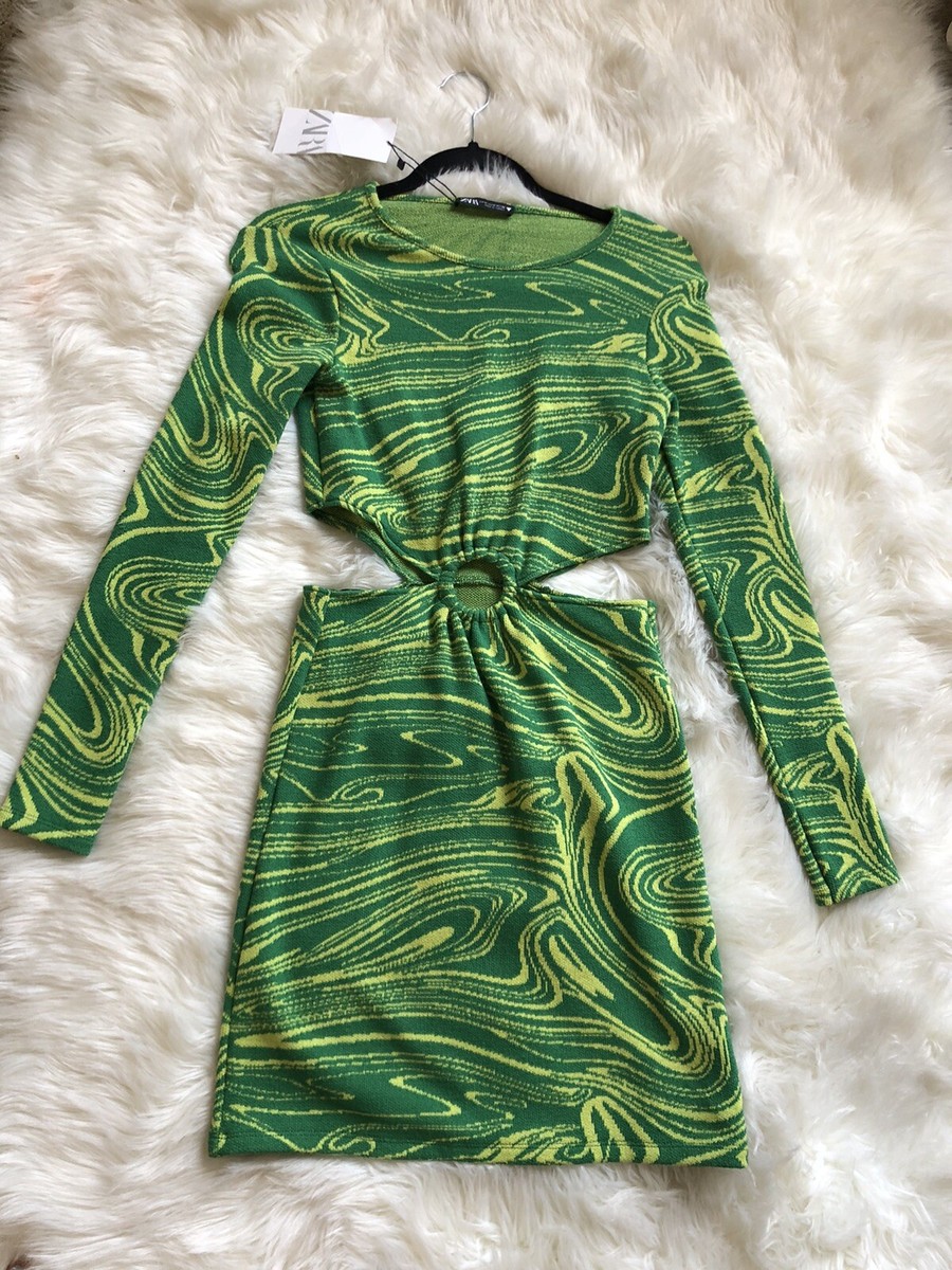 BNWT ZARA GREEN PRINT JACQUARD CUT OUT DRESS SIZE S | eBay BNWT ZARA GREEN PRINT JACQUARD CUT OUT DRESS SIZE S | eBay