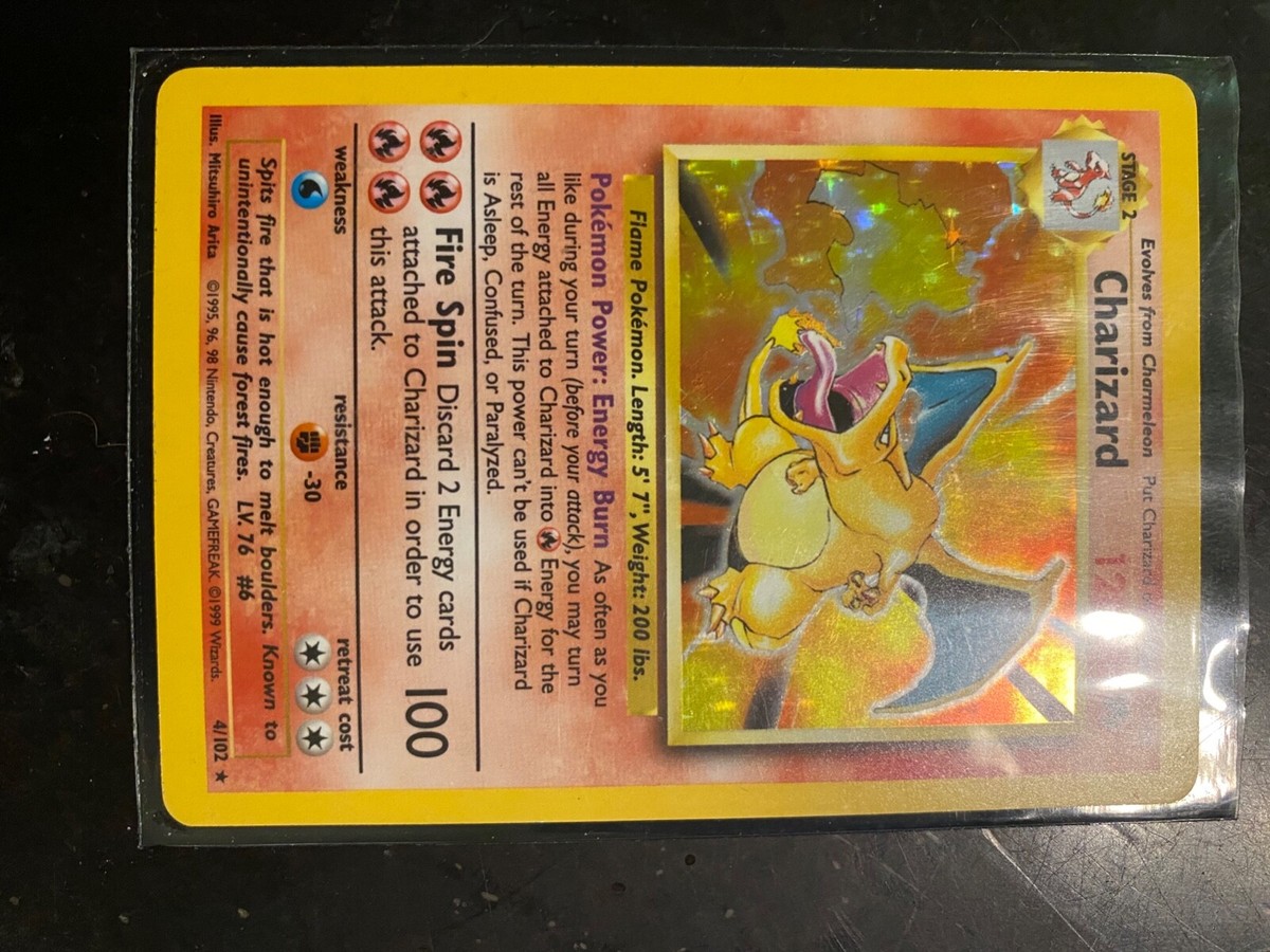 1999 charizard pokemon card 4/102 Base Set Holo 1st Edition CGC 10 #4/102 Legacy Cardz RarityPromo Hit Points120 HP Fire PSA 10 Gem Mint 1st