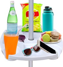 17 Beach Umbrella Table Tray with 4 Cup Holde...
