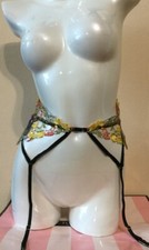 Victoria's Secret Dream Angels Floral Garter Belt Embroidered Mesh Lingerie M/L