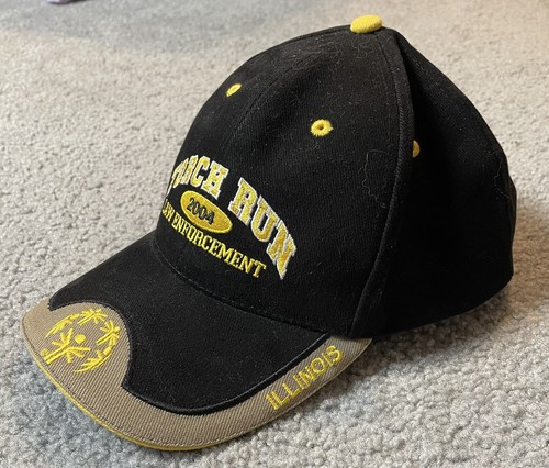 Law Enforcement Torch Run 2004 Baseball Cap Illinois OS Black Yellow Embroidery