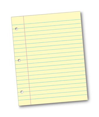 3-Hole Punched Filler Paper 8-1/2 x 11 Inches Yellow 100 Sheets - 087157