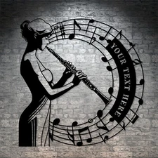 Personalized Female Clarinet Player Name Metal Sign. Custom Musician Wall Decor