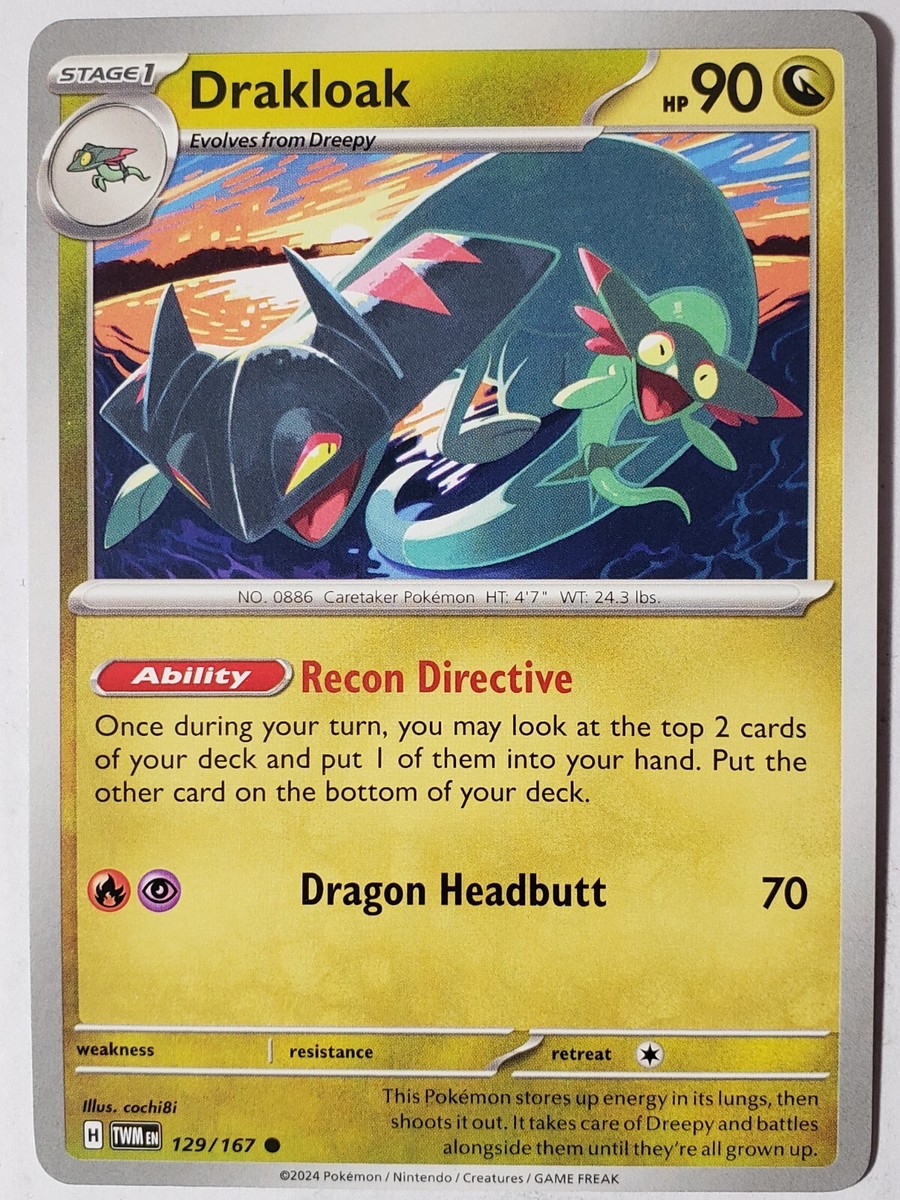 ポケモンカード Drakloak 129/167 NM / M - Twilight Masquerade Pokemon Card $2