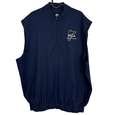 Footjoy Golfweste Herren Gr. L dunkelblau Pullover 1/4 Zip Performance Gilet Top