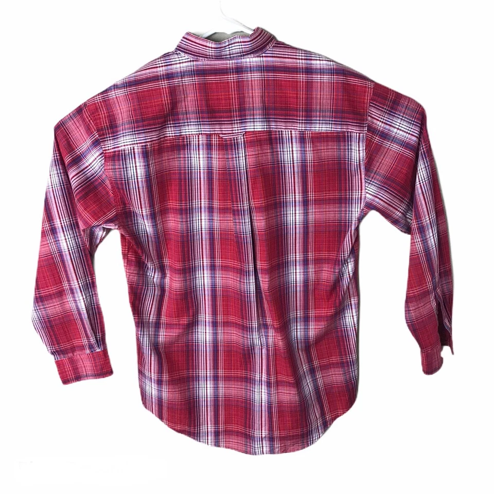 Camisa de manga larga con botones Sun River Clothing Co. para hombre, talla M, roja blanca Foto 3 de 4
