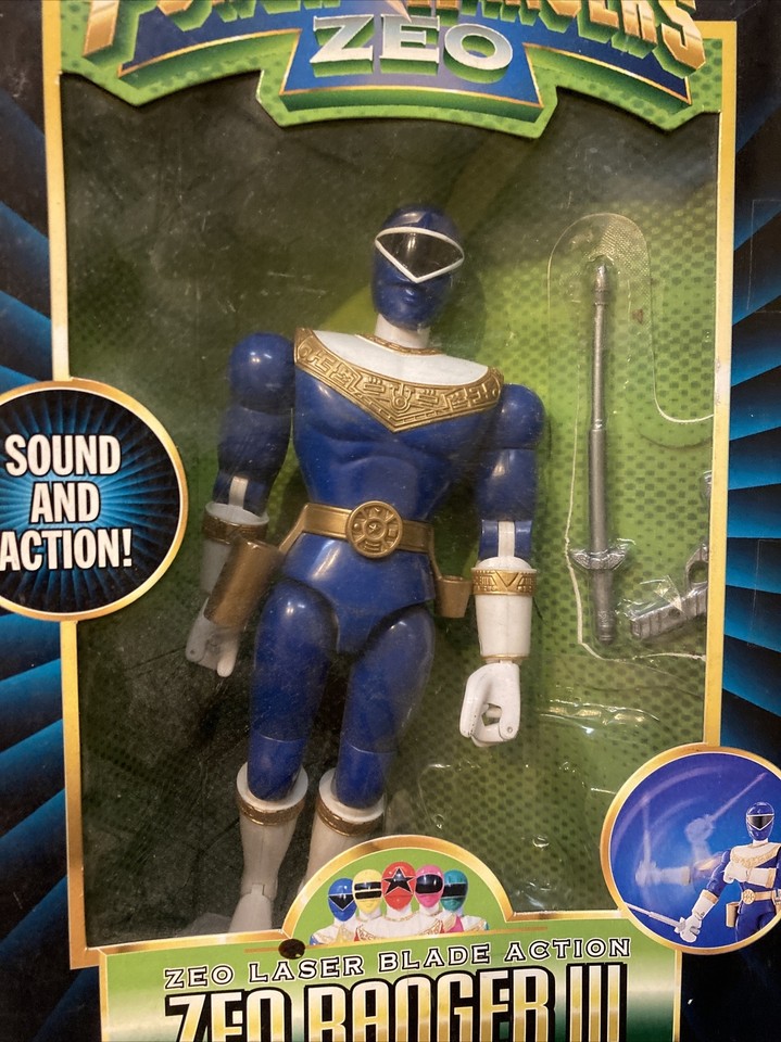 Power Rangers Zeo Blue Ranger III Laser Blade Action 8