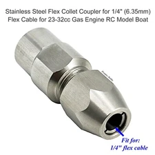 Stainless Steel Collet Coupler for 1/4" Flex Cable 23-32CC Gas Engine RC Boat