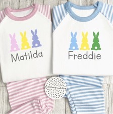 personalised childrens Easter Pyjamas Easter Bunny Rabbit PJs