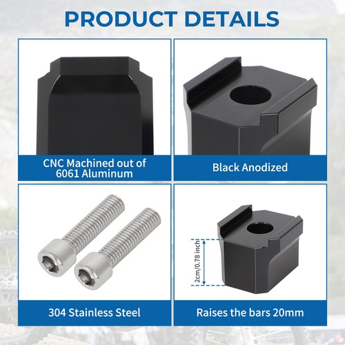 20MM Bar Risers Handlebar Riser Kit Fit For Surron Ultra Bee 2023 CNC ...