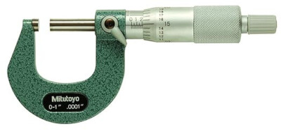 Mitutoyo 103-131 Outside Micrometer, Baked-Enamel Finish, Ratchet Stop, 0-1''