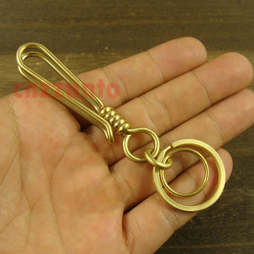 Handmade Brass / Stainless steel keychain hook clip pants loop key