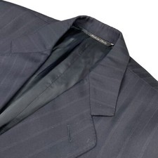 Canali Men's 100 Wool 2-Button Blazer Navy Blue Stripe   Italy   40R US  50 EU