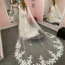 Wedding Accessories Cloak Lace Appliques Bridal Shoulder Veil Cathedral Cape