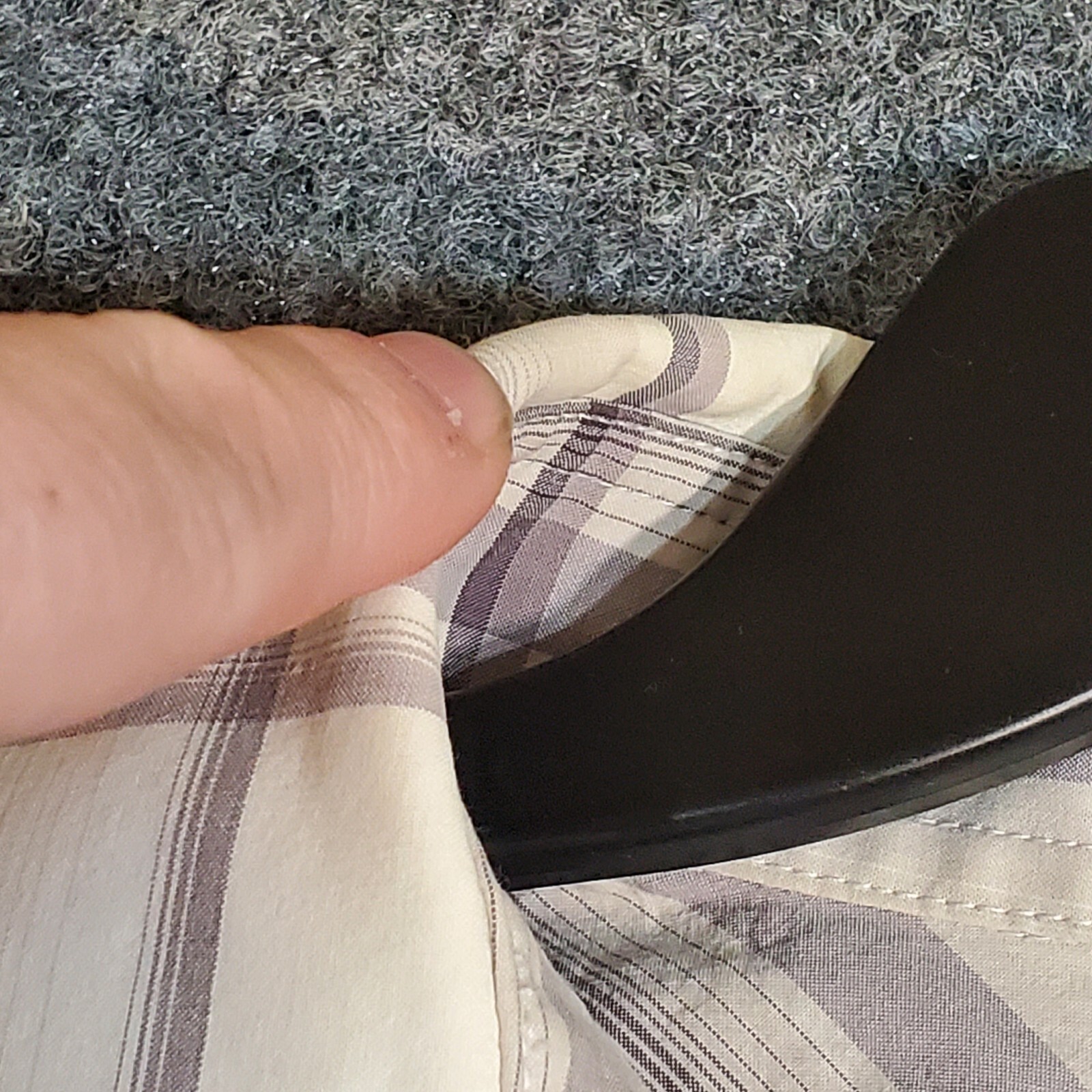 Large Express Fitted Snap Button Western Plaid Lo… - image 7