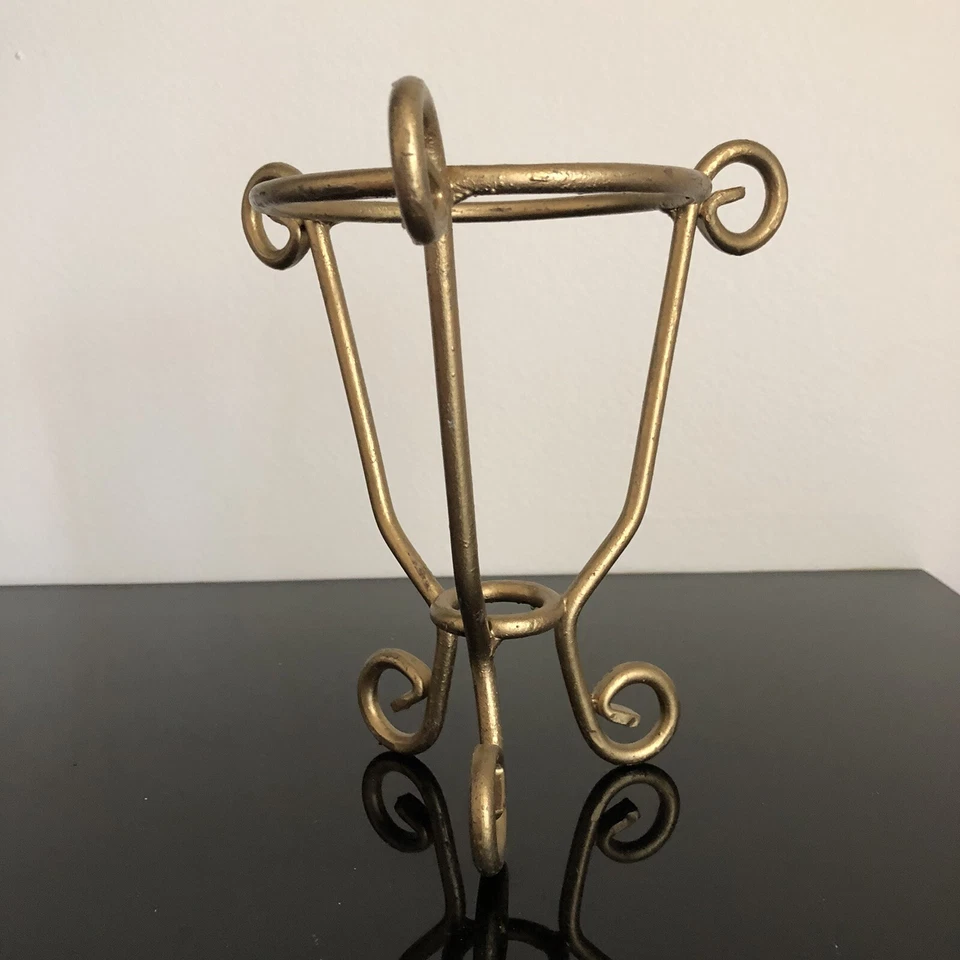 Gold Tone Wrought Iron Planter Base 7”Tall, 4.5”Across - Image 2 of 4