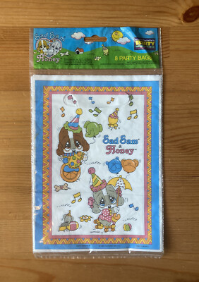Vtg 1995 SAD SAM & HONEY Giordano 8-Pack Party Loot Bags RARE *SEALED PACK* 90s!