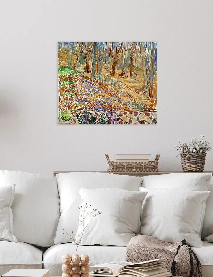 Edvard Munch: Elm Forrest in Spring, impresión de giclee sobre lienzo arte de pared, 24"x20" Foto 4 de 4