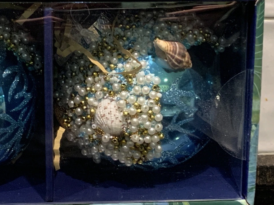 Tommy Bahama Navidad Playa Costera Cuentas Conchas Marinas Adornos Adornos Nuevo Foto 3 de 4