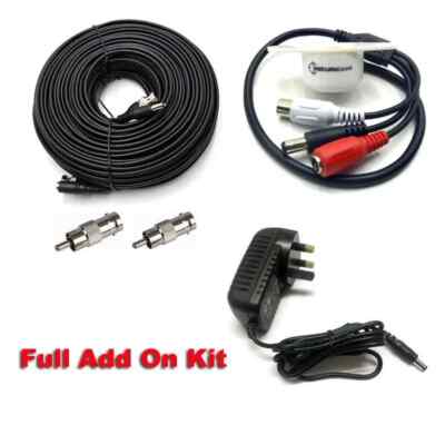 Wasserdichtes High Gain Audio Mikrofon für CCTV Kamera DVR Tonaufnahme + Kabel