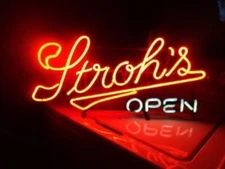 New Stroh's Beer Open Beer Bar Neon Light Sign 24"x20" 
