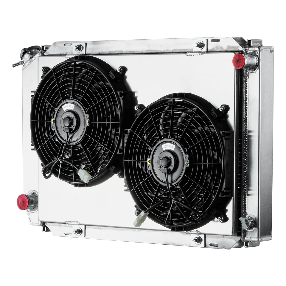 3 Row Radiator+Shroud fan For 1979-1993,1982 Ford Mustang Foxbody LX/GT/Cobra V8 - Image 2 of 4
