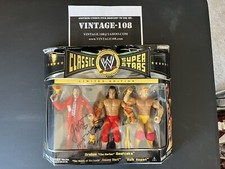 WWE Classic Jakks BRUTUS BEEFCAKE HULK HOGAN JIMMY HART Set 3 signed by Hart