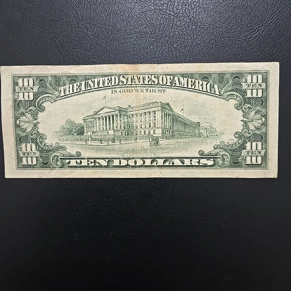  1990  Rare Vintage $10 Dollar Federal Reserve Note - Image 2 of 2