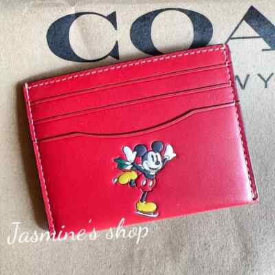 NWT Coach Slim Id Card Case With Mickey Mouse/colorblock/CM209