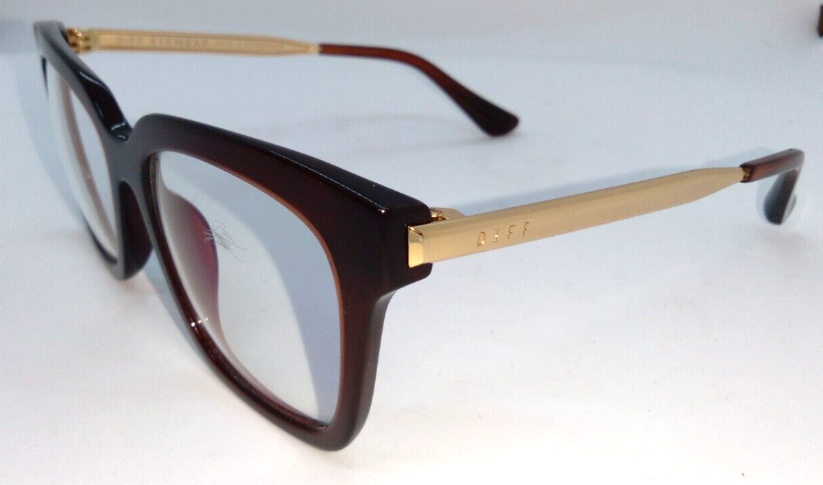 DIFF EYEWEAR BELLA OVERSIZED SUNGLASSES BROWN & GOLD 54-19 