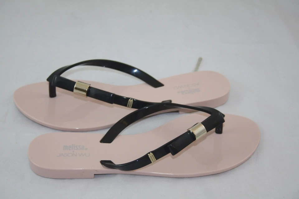 WMN'S 31699 MELISSA HARMONIC+JASON WU IV 51647 PINK/BLACK THONG SANDAL - Image 4 of 4