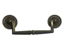 SOLID BRASS VINTAGE MCM SQUARE HANDLE DRAWER BAIL DROP PULL SWING HANDLE