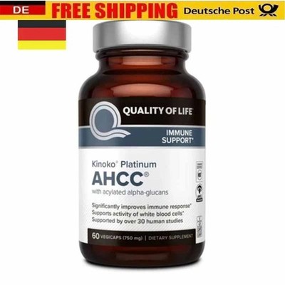 60 Capsules Kinoko Platinum AHCC Supplement 750mg Immune SUPPORT Quality Of LIFE