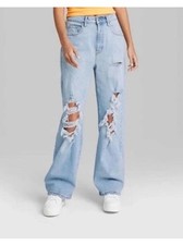 Wild Fable Women's Super-High Rise Baggy Jeans Light Wash Size 2