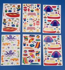 Mrs. Grossman's Stickers Summer Fun Camping Canoe Beach Barbecue Picnic
