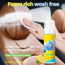 Foam+ Wipe+ Sponge Car Interior Foam Cleaner Cleaning Agent Polishing Kit 150ML