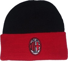 AC Milan Berretto Zuccotto Colore Rosso  Nero Taglia Unica Logo Ricamato