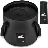 Faltbarer Eimer 12L Platzsparend Camping SpüLschüSsel Schwarz FüR Outdoor