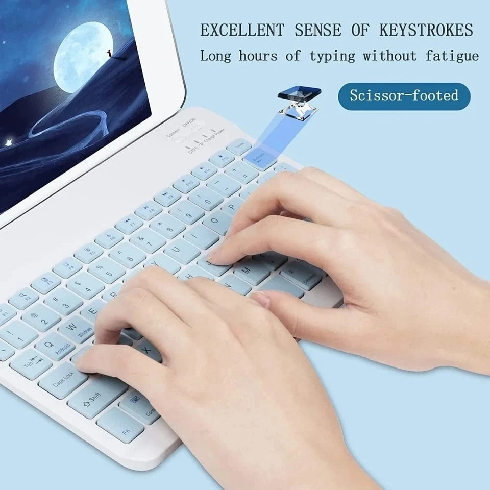 Slim Wireless Keyboard & Mouse Rechargeable Bluetooth 2.4GHz Windows Mac Android - Image 4 of 4