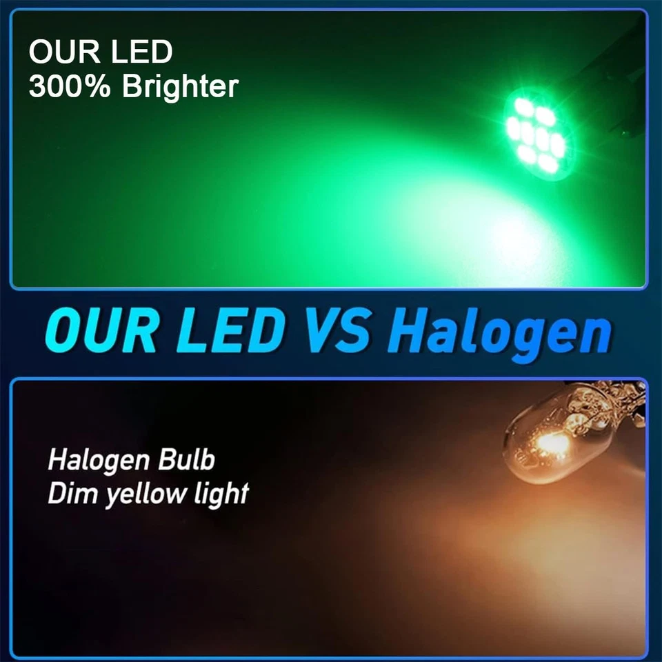 Kit 5X Bombillas LED T10 Chevy C10 C20 C30 1973-87 Mazda Miata MX-5 1999-2005 Verde Foto 2 de 4