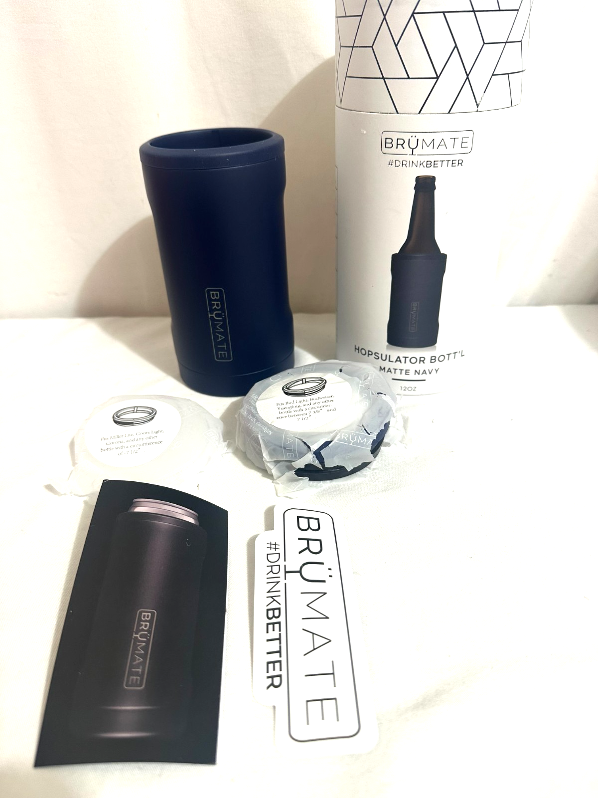 Brumate Hopsulator BOTT'L Cooler 12oz Matte Navy Blue Brand New