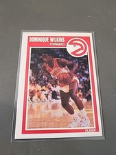 DOMINIQUE WILKINS NBA CARD FLEER 1989-90 # 7 ATLANTA HAWKS